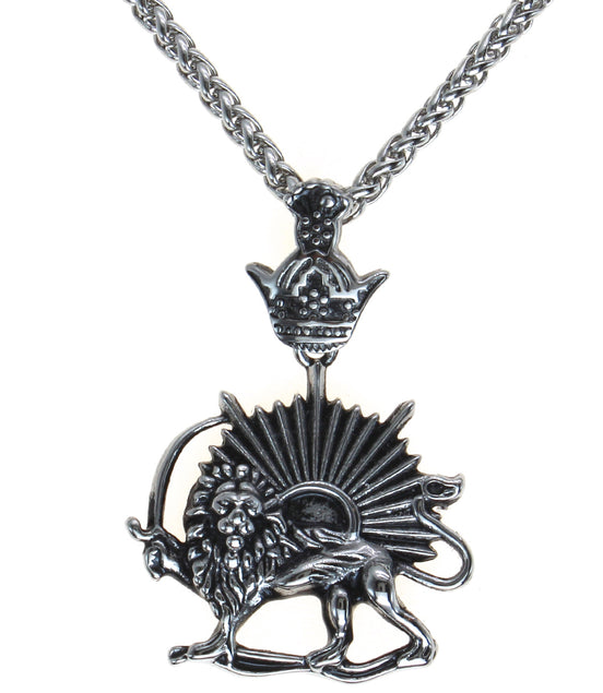 1 Iranian Persian Pahlavi Lion and sun Shiro Khorshid Crown Necklace