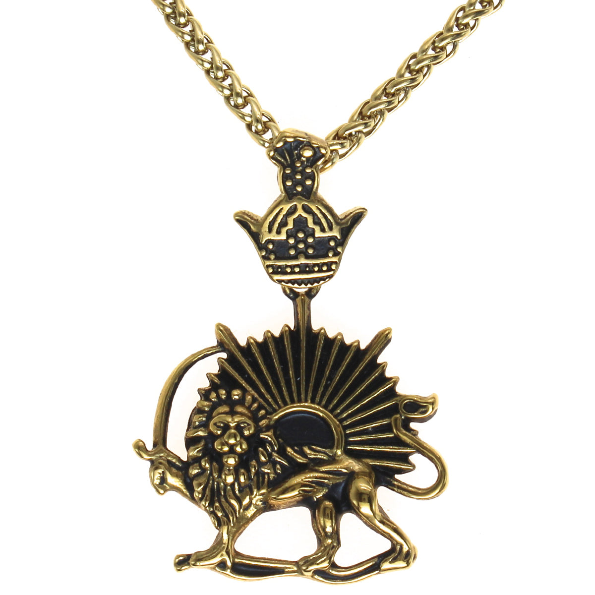 1 Iranian Persian Pahlavi Lion and sun Shiro Khorshid Crown Necklace