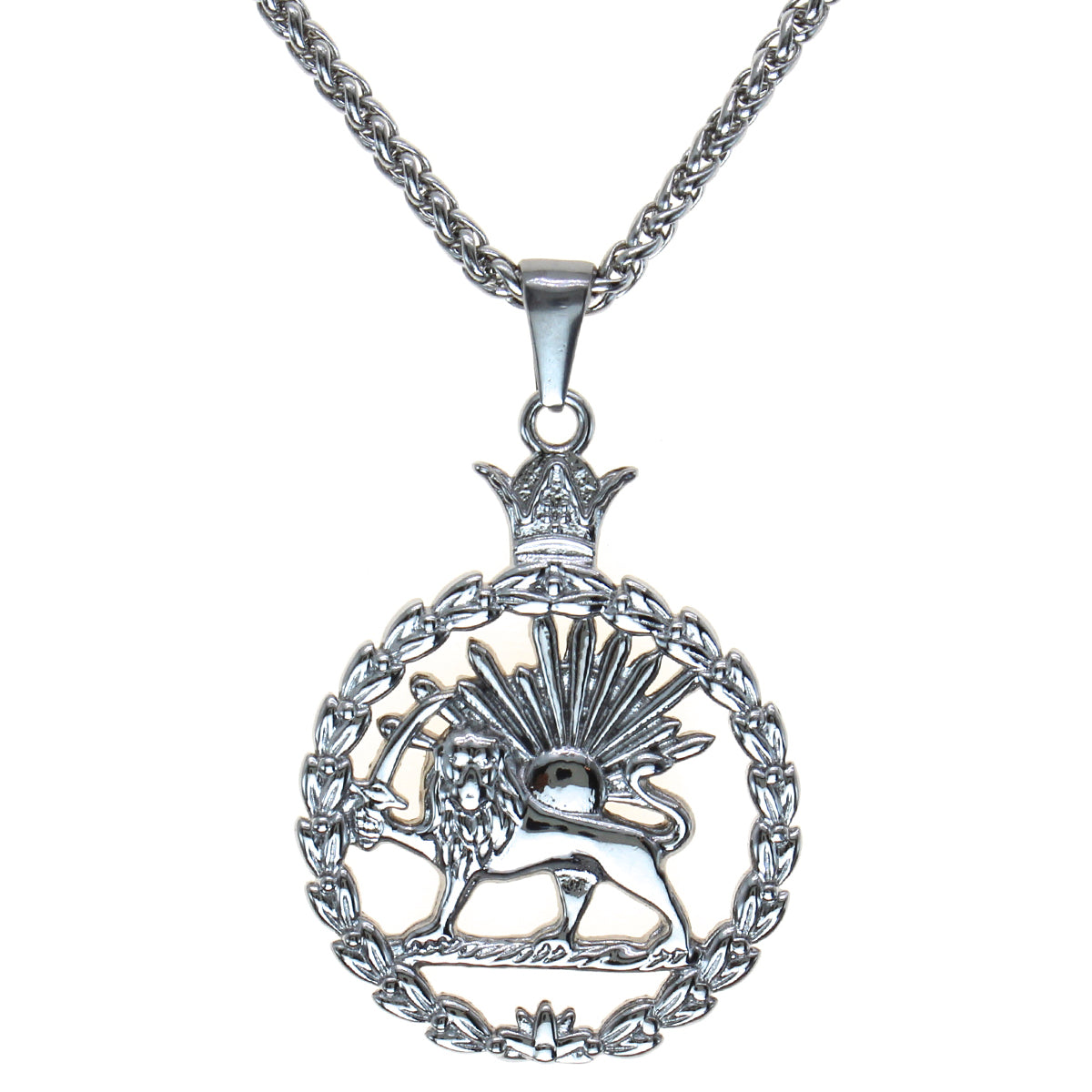 Iranian Persian Pahlavi Lion and sun Shiro Khorshid Necklace