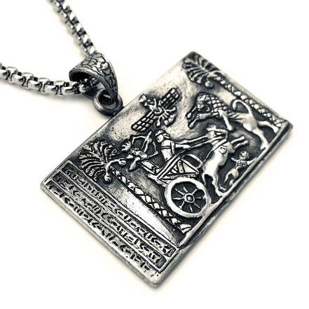 Sterling Silver The Darius Seal Persian King Necklace