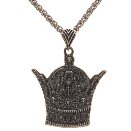 Sterling Silver Persian Kingdom Pahlavi Crown Necklace Chain Pendent