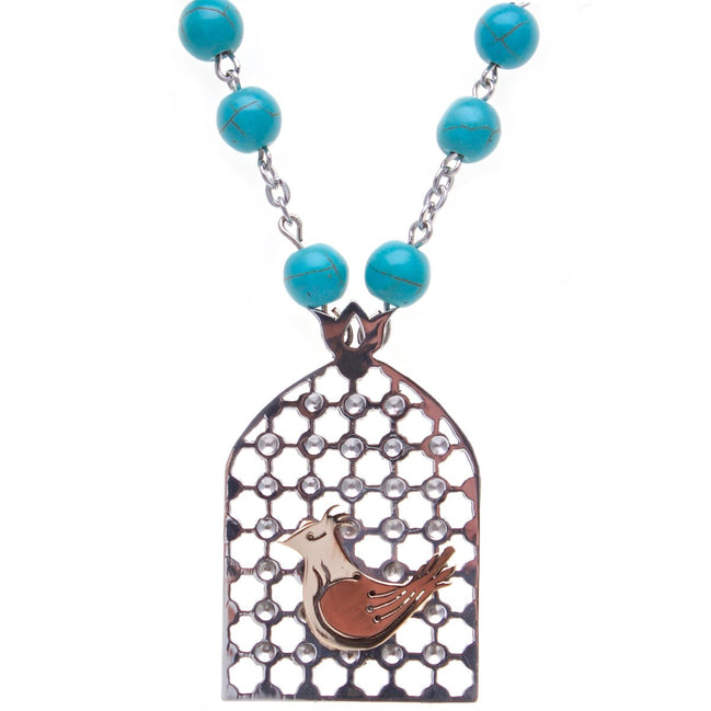 Sterling Silver 925 Morghe Amin Necklace Persian Sharzad Morgh Love Bird Art