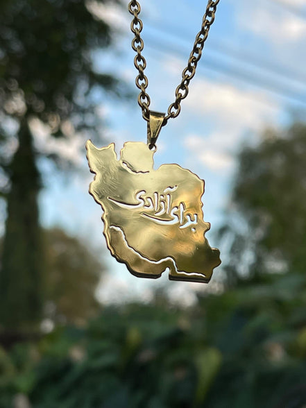 For Freedom Azadi Iran Map Pendent Necklace Chain