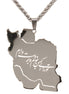 Iranian Persian Iran Map Necklace Pendent Chain