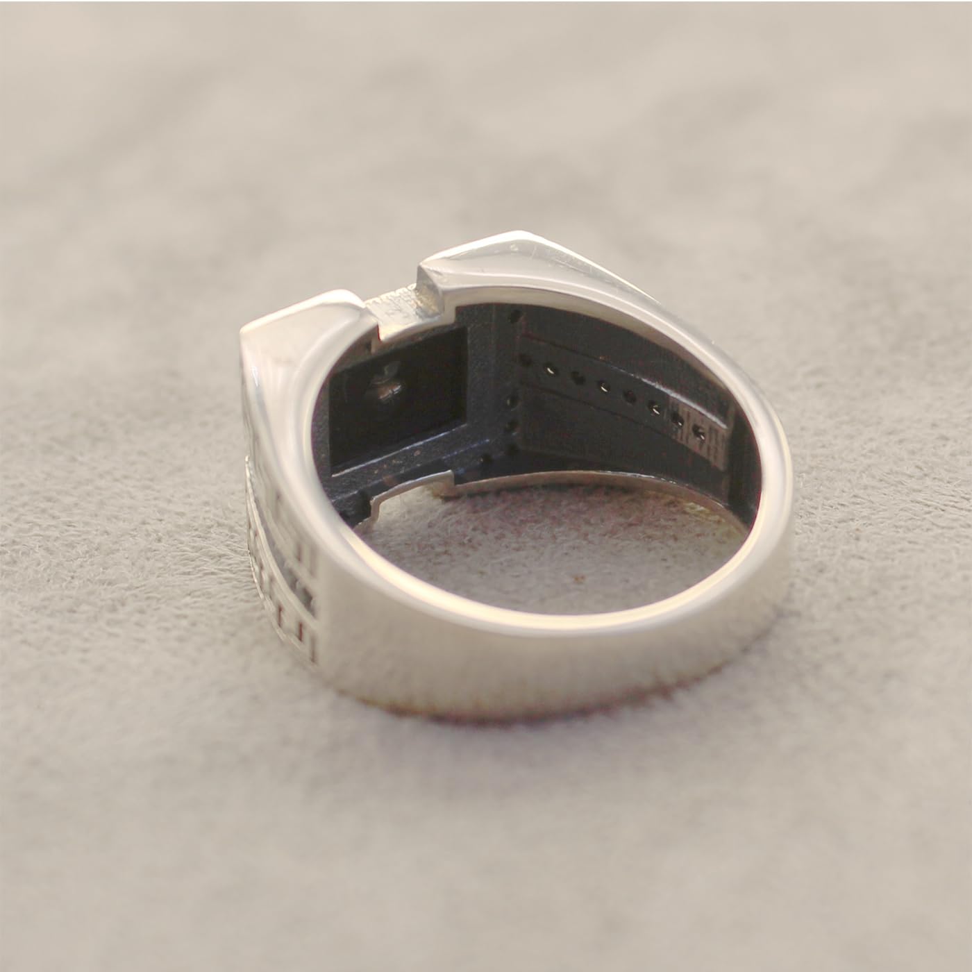 Sterling Silver Farvahar Faravahar Onyx Persian Zoroastrian Ring Size 10.5