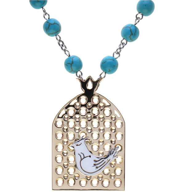Gold Plated Brass Sterling Silver Morgh Morghe Amin Shahrzad Necklace Persian Gift