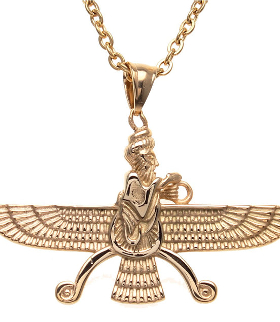 Double Sided Farvahar  Necklace Iranian Persian Necklace