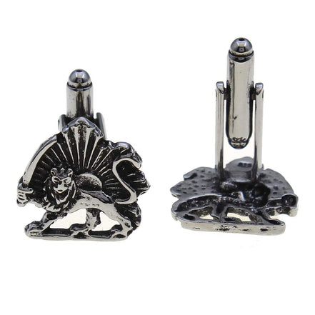 Iranian Persian Lion Sun Shir Khorshid Cufflinks Persia Pahlavi Gift