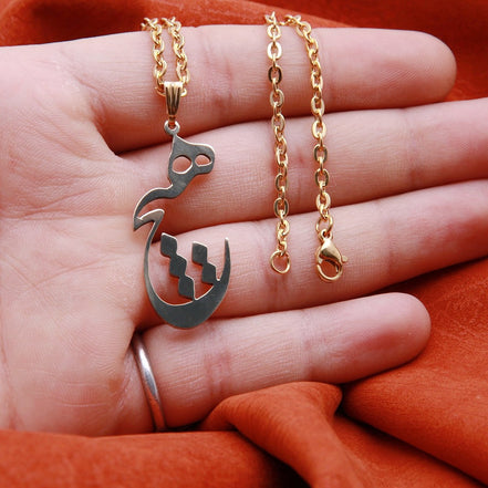 Asoodehdelan Persian Farsi Hich Heech Nothing Necklace Chain Pahlavi Farvahar Persia Art Gift