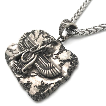 ISterling Silver Iranian Persian Farvahar Faravahar Necklace