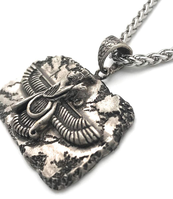 ISterling Silver Iranian Persian Farvahar Faravahar Necklace