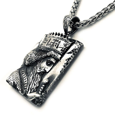 Asoodehdelan Sterling Silver Khashayar Sha Persian Empire King Pendant Gift Farvahar