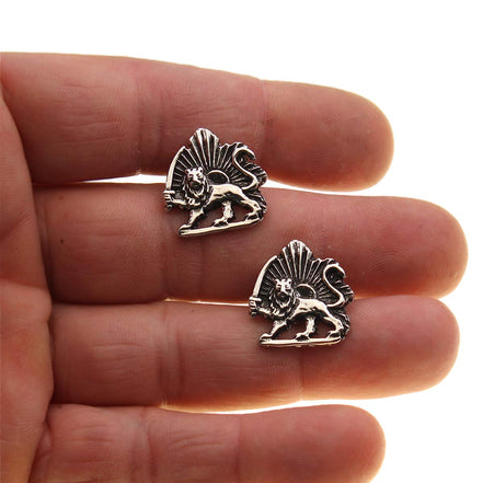 Iranian Persian Lion Sun Shir Khorshid Cufflinks Persia Pahlavi Gift