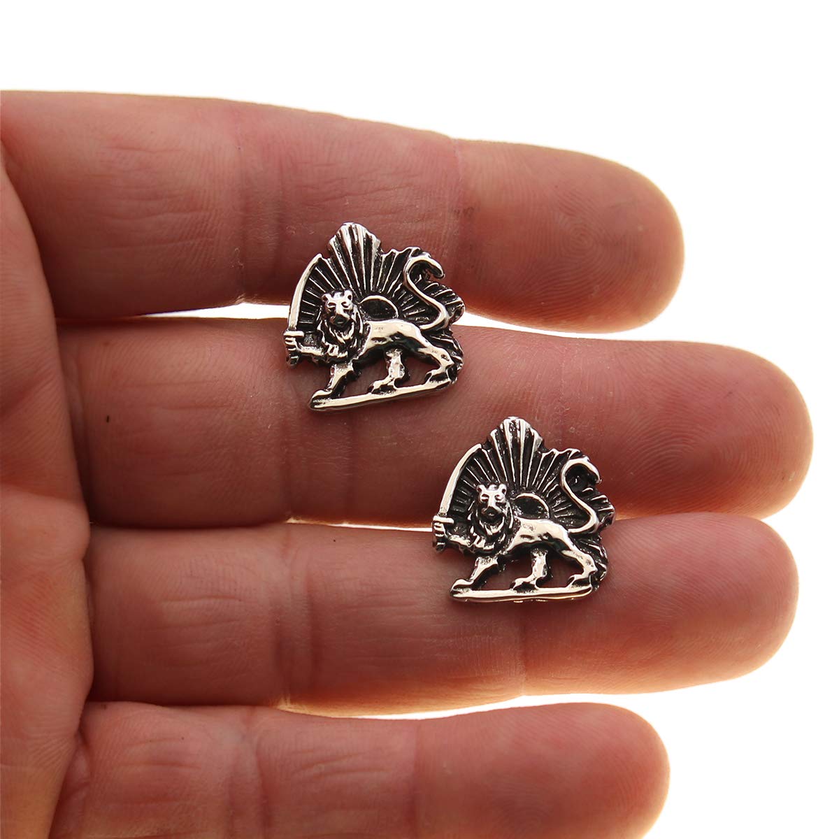 Iranian Persian Lion Sun Shir Khorshid Cufflinks Persia Pahlavi Gift