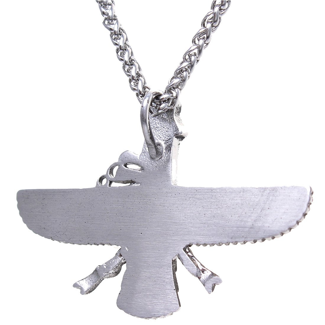 Iranian Large Silver Pt Stainless Steel Farvahar Necklace Faravahar Persian Necklace