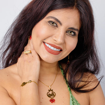 Persian Pomegranate Anar Yalda Eshgh Love Earrings Necklace Set