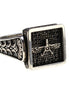 Sterling Silver Farvahar Faravahar Persian Zoroastrian Onyx Ring Size 10