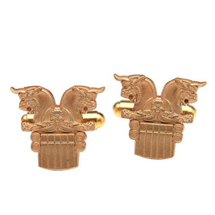 Iranian Persian Winged Lion Capital Of Column Cufflinks