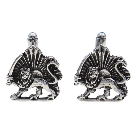 Iranian Persian Lion Sun Shir Khorshid Cufflinks Persia Pahlavi Gift