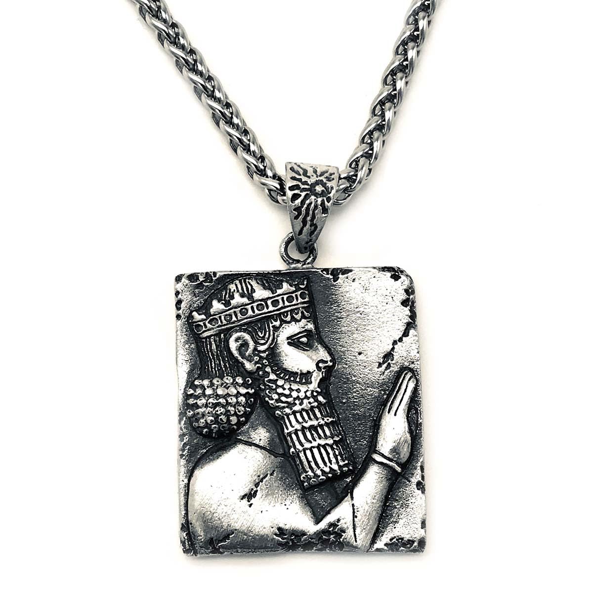 Sterling Silver Darius The Great King Of Persian Necklace Achaemenid