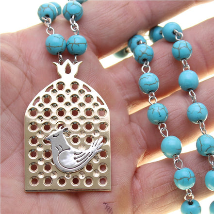 Gold Plated Brass Sterling Silver Morgh Morghe Amin Shahrzad Necklace Persian Gift