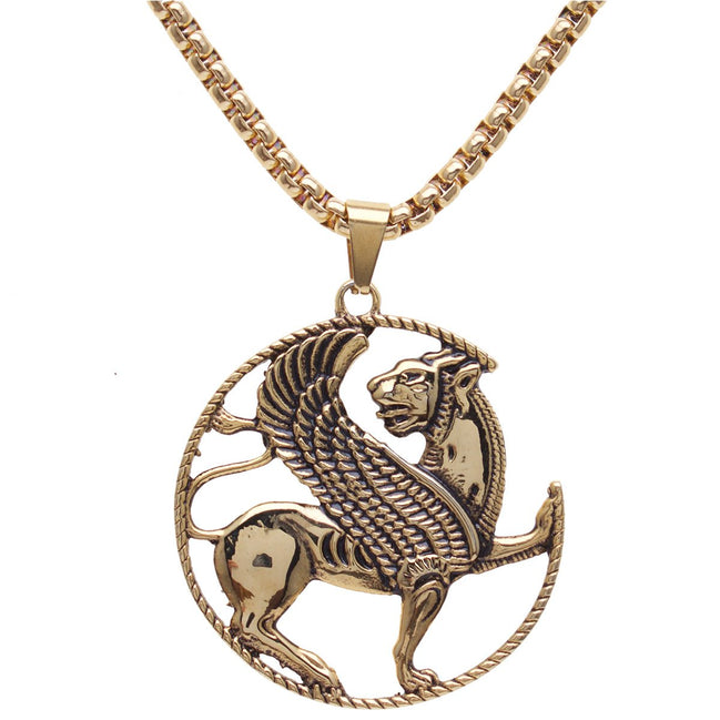 Iranian Persian Army Winged Lion Necklace Chain Gift