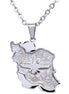 Iranian Persian Map Farvahar Necklace Chain Iran Map Necklace