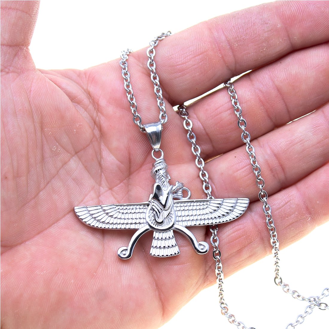Double Sided Farvahar Necklace Iranian Gift Persian Iran Faravahar