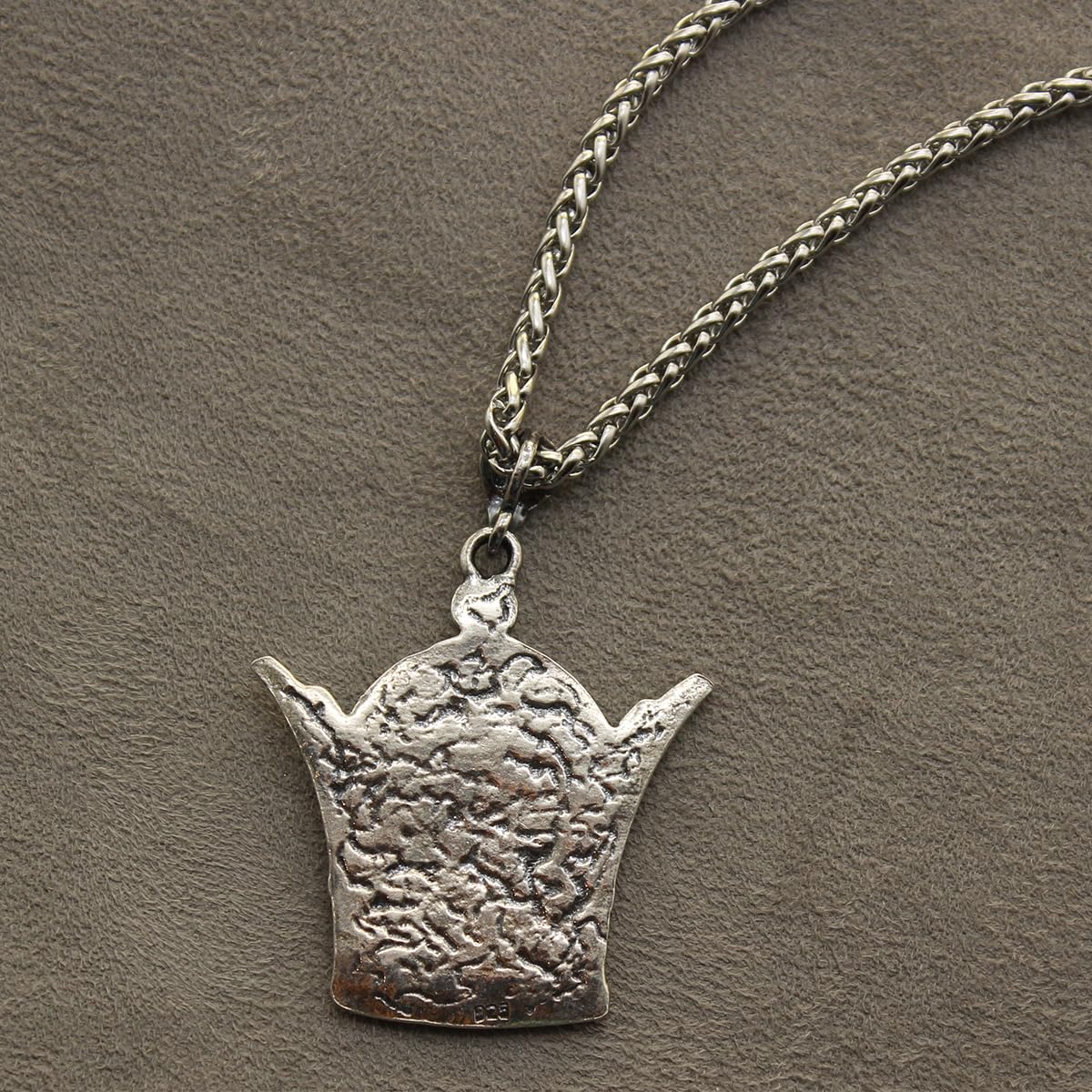 Sterling Silver Persian Kingdom Pahlavi Crown Necklace Chain Pendent