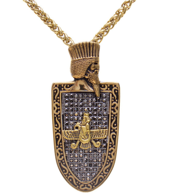 Cyrus The Great Farvahar Necklace Chain Persian Faravahar Gift Persia Farsi Parsi Art