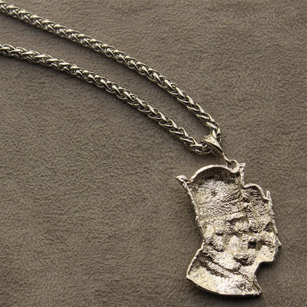 Pahlavi Iranian King and Queen Shah Farah Pendant Necklace Chain