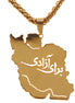 For Freedom Azadi Iran Map Pendent Necklace Chain