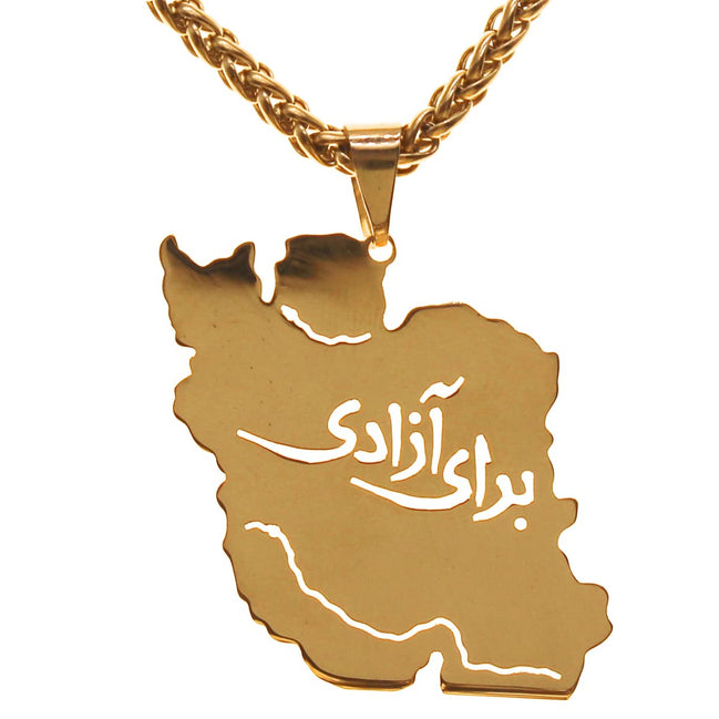 For Freedom Azadi Iran Map Pendent Necklace Chain
