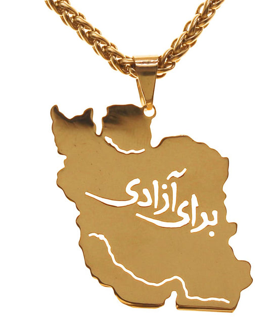 For Freedom Azadi Iran Map Pendent Necklace Chain