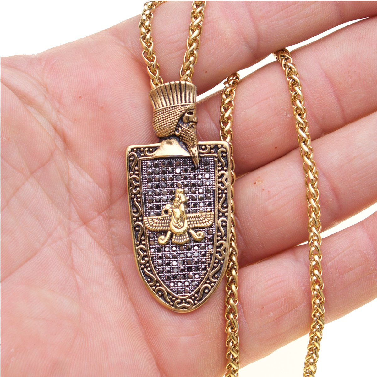 Cyrus The Great Farvahar Necklace Chain Persian Faravahar Gift Persia Farsi Parsi Art