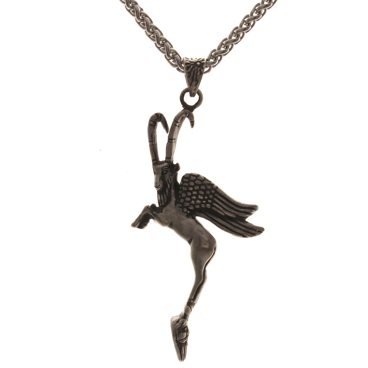Sterling Silver Persian Iranian Necklace Winged Capricorn Necklace