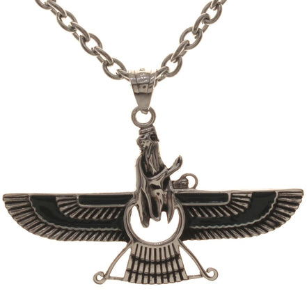 Asoodehdelan Sterling Silver Persian Farvahar Faravahar Necklace Pendant