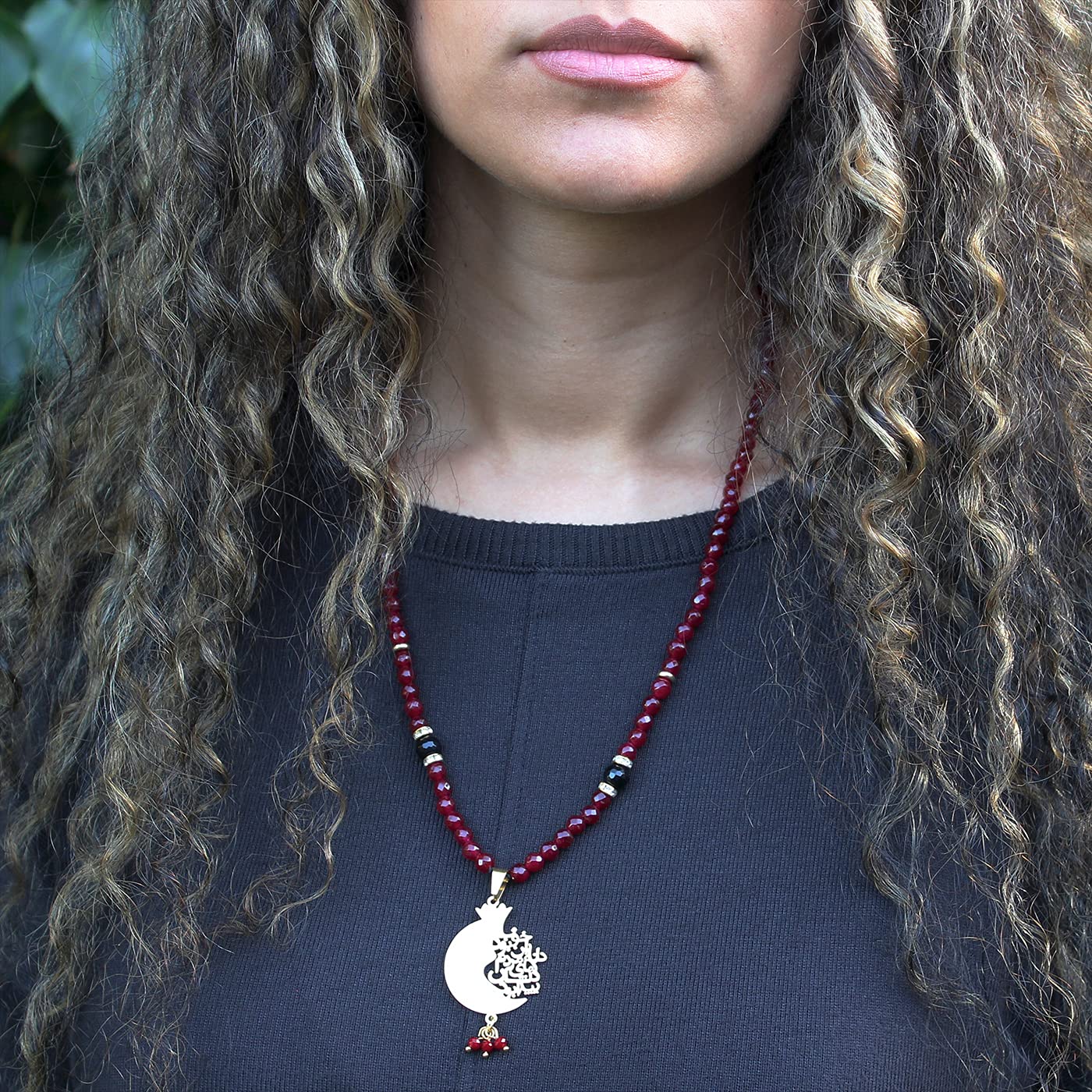 Iranian Persian Farsi Poem Necklace Anar Pomegranate Necklace
