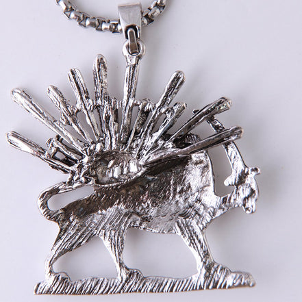 Iranian Persian Lion Sun Shir Khorshid Pahlavi Necklace