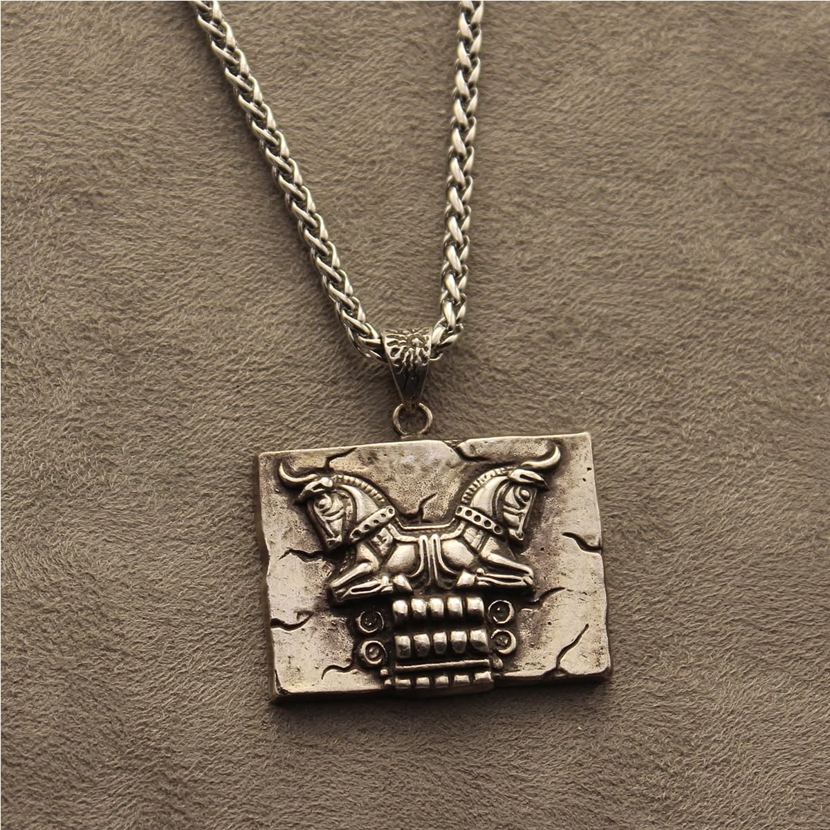 Sterling Silver Iranian Persian Capital Of Column Necklace