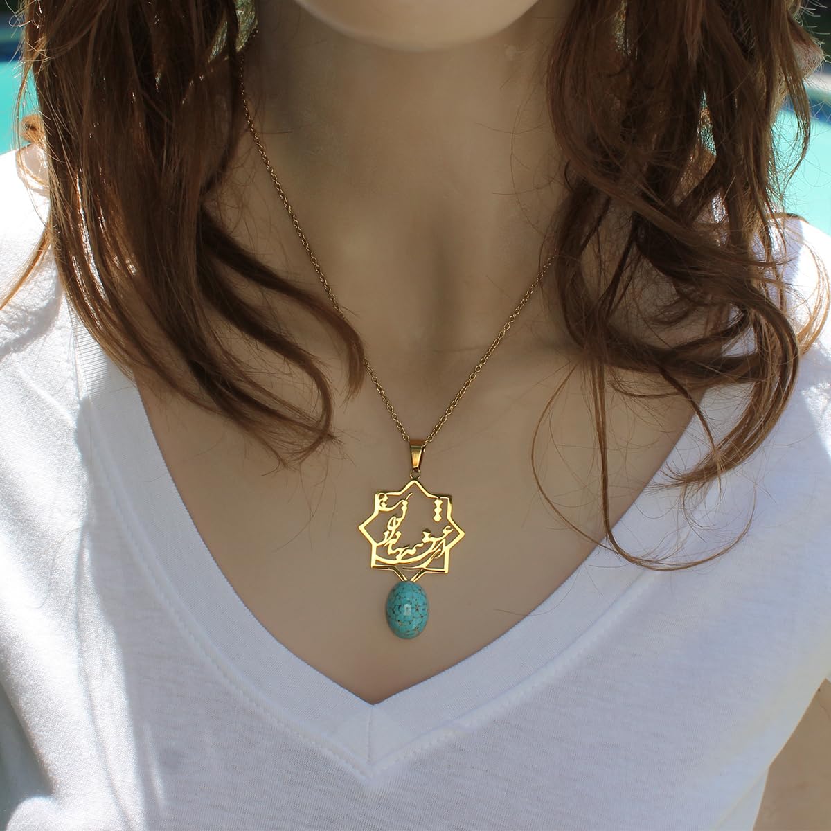 Iranian Persian Farsi Poem Necklace Pendant Chain