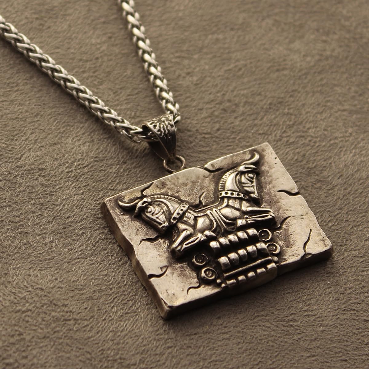 Sterling Silver Iranian Persian Capital Of Column Necklace