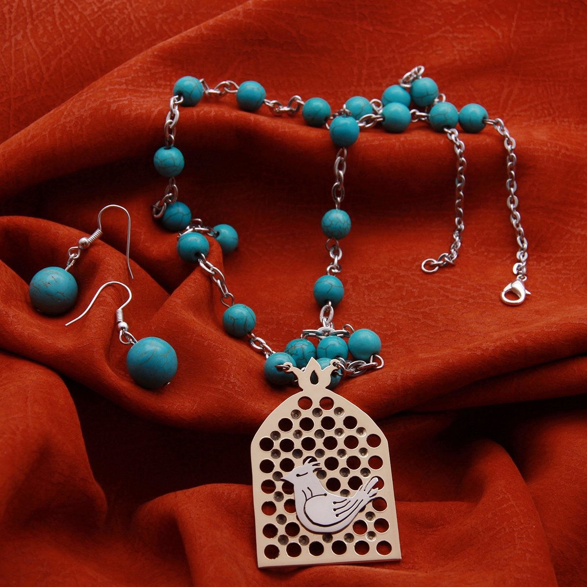 Gold Plated Brass Sterling Silver Morgh Morghe Amin Shahrzad Necklace Persian Gift
