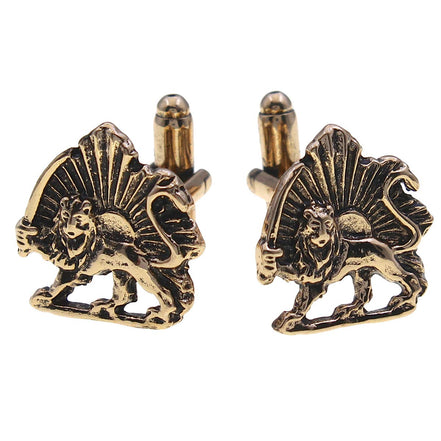 Iranian Persian Lion Sun Shir Khorshid Cufflinks Persia Pahlavi Gift