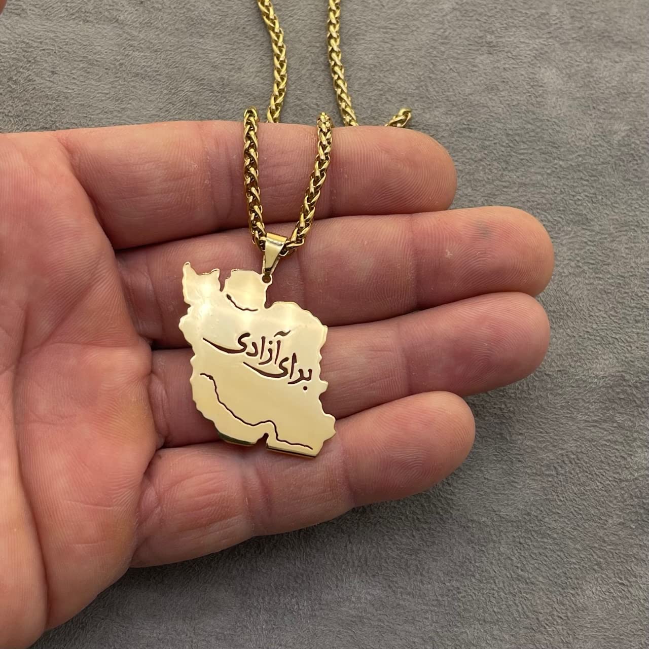 For Freedom Azadi Iran Map Pendent Necklace Chain