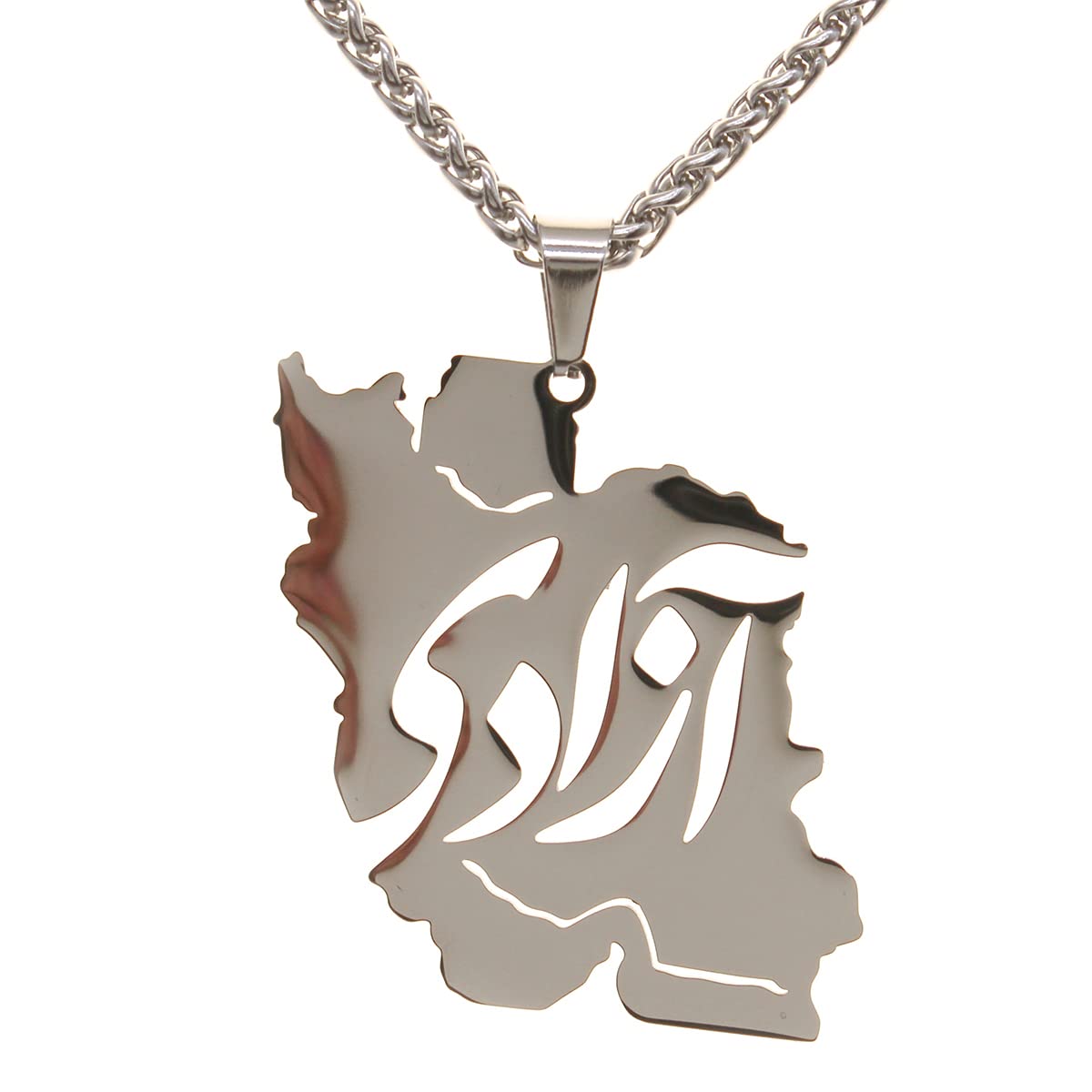 Iranian Persian Iran Map Azadi Freedom Necklace Chain