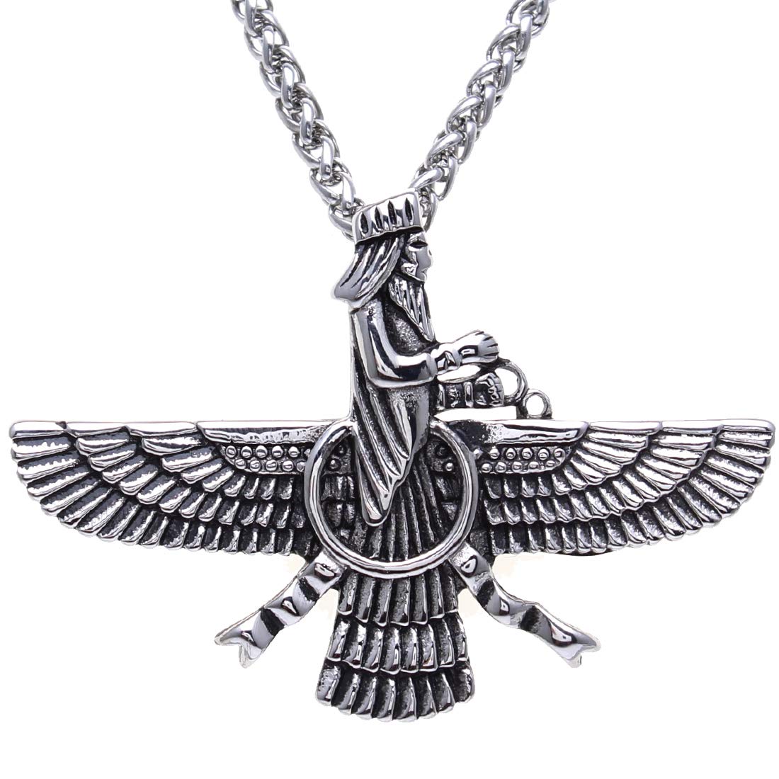 Large Farvahar Necklace Iranian Persian Art Iran Faravahar Necklace