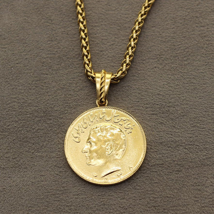 Genuine Pahlavi Kingdom 50th Anniversary Coin Necklace