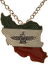 Sterling Silver Farvahar Iran Map Flag Necklace Pendant Gift